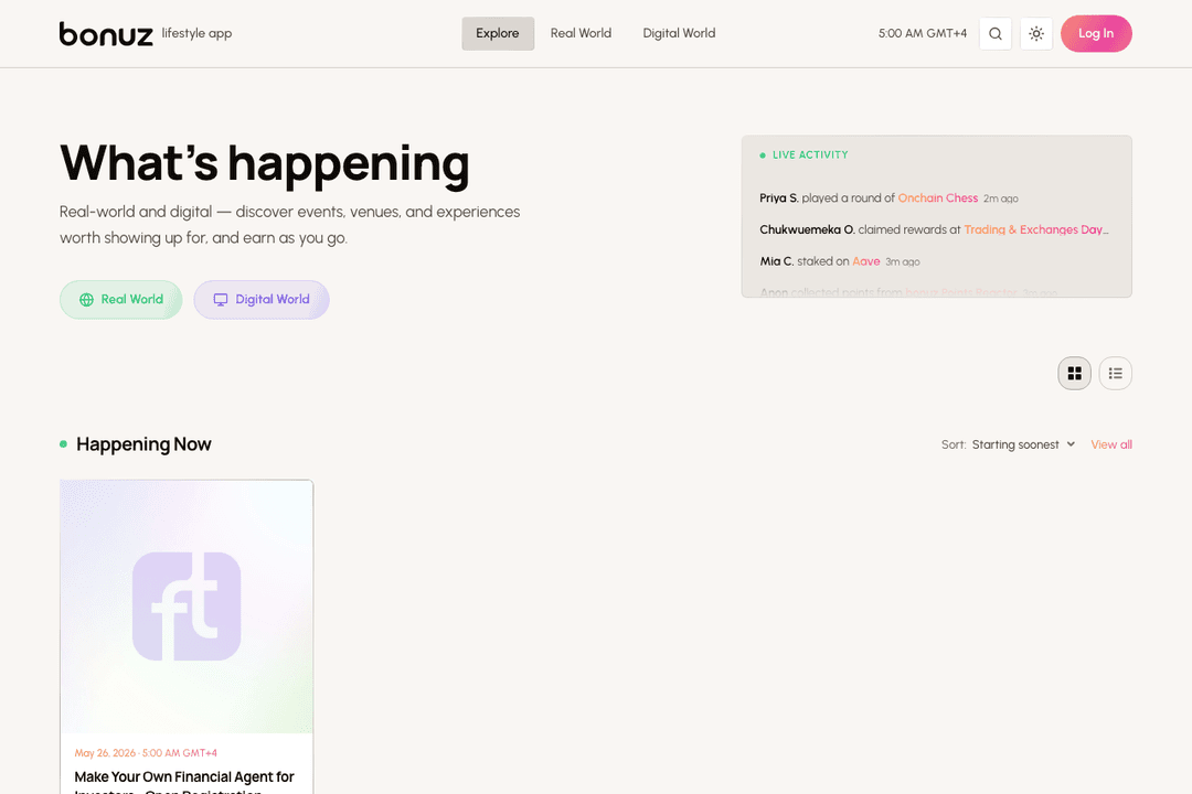 bonuz Events screenshot