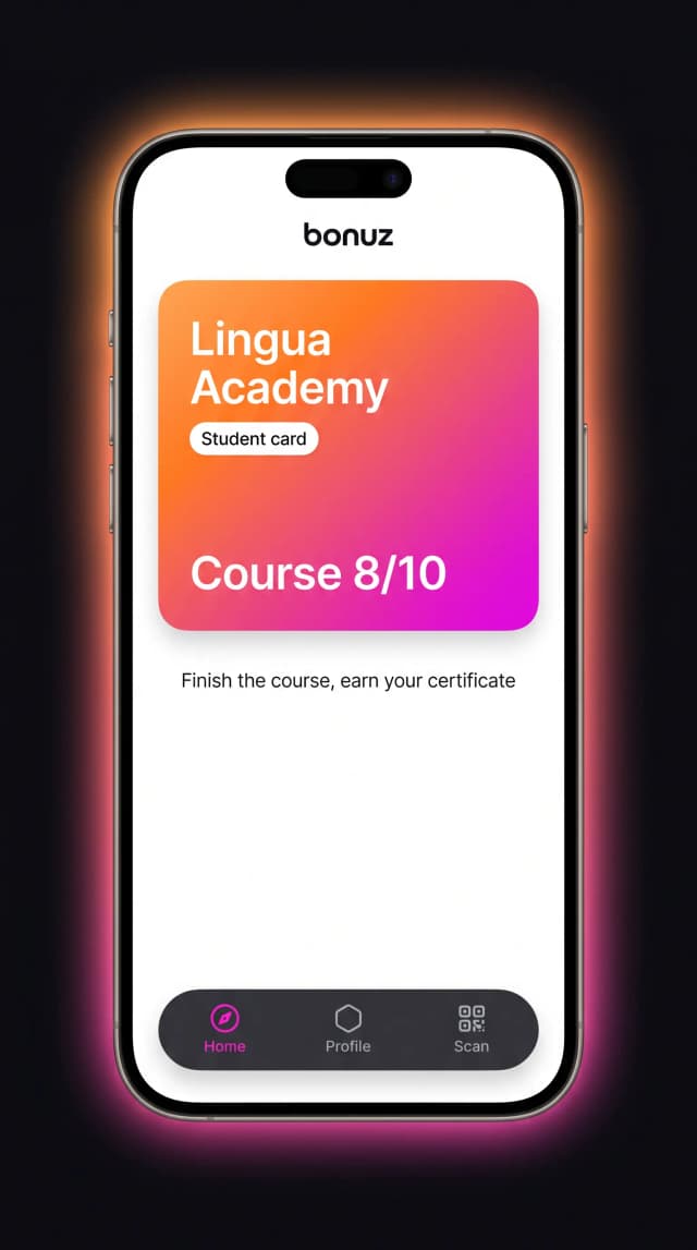 bonuz app mockup for Education & Academies