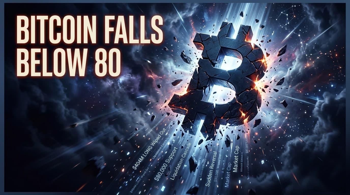 Bitcoin Falls Below $80,000, $404 Million Longs Wiped Out