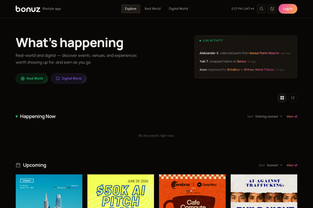 bonuz Events screenshot