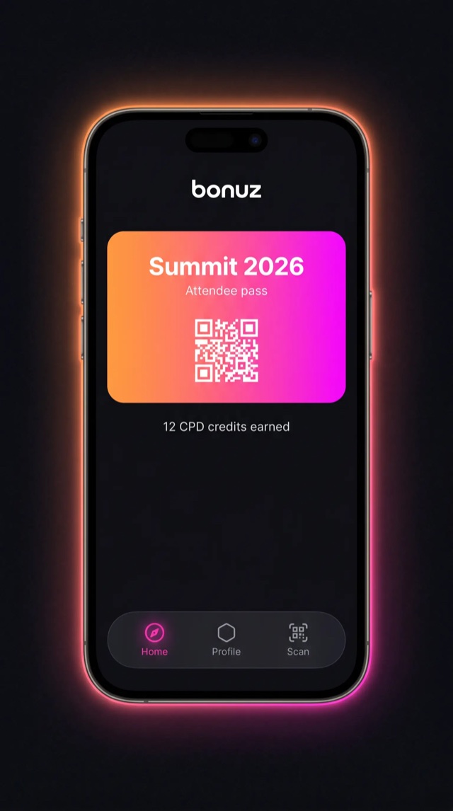 bonuz app mockup for Conferences