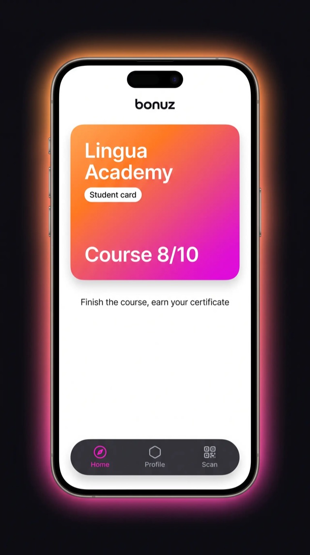 bonuz app mockup for Education & Academies
