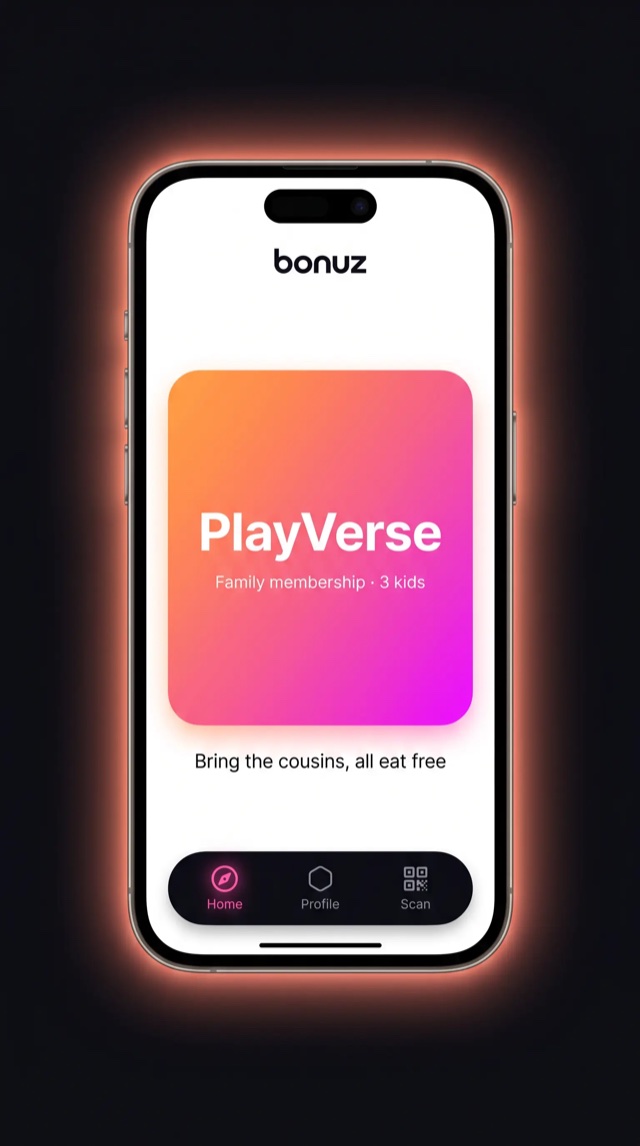 bonuz app mockup for Family & Kids