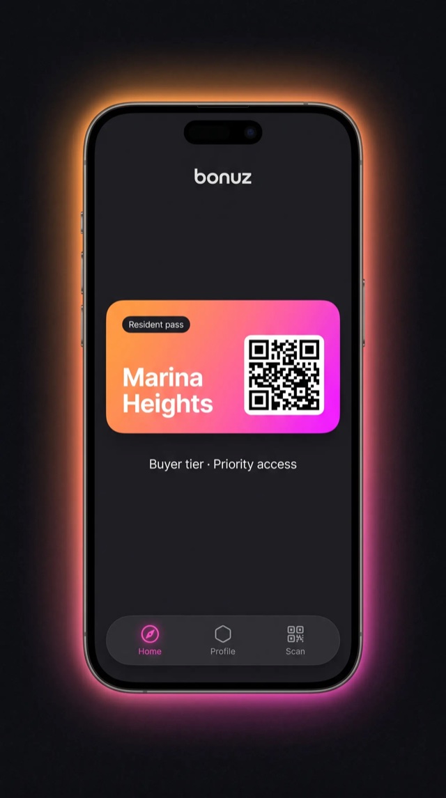 bonuz app mockup for Real Estate