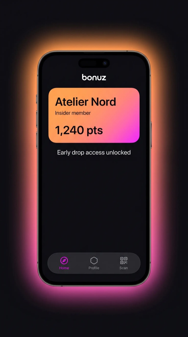 bonuz app mockup for Retail & Boutique